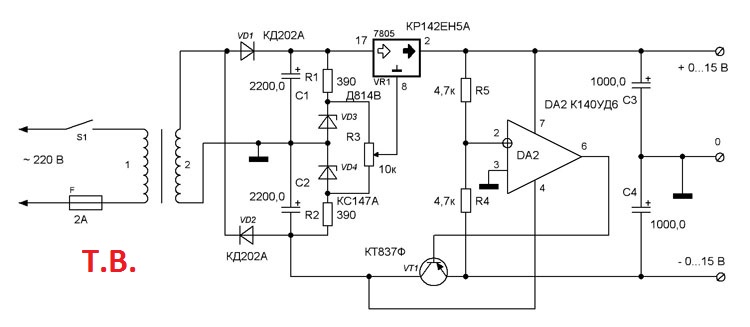 АТН-1035 двухполярный источник постоянного тока и напряжения